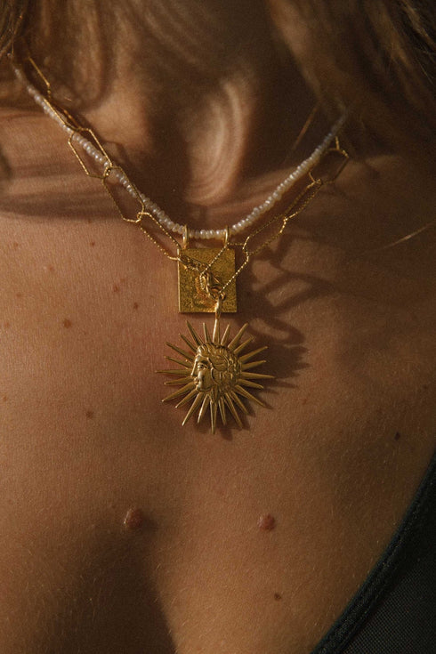 THE SUN TAROT CHARM GOLD